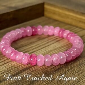 💎4/$20💎Pink Cracked Agate Bracelet